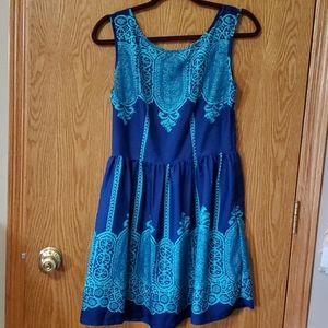 Fit and flare blue Dress